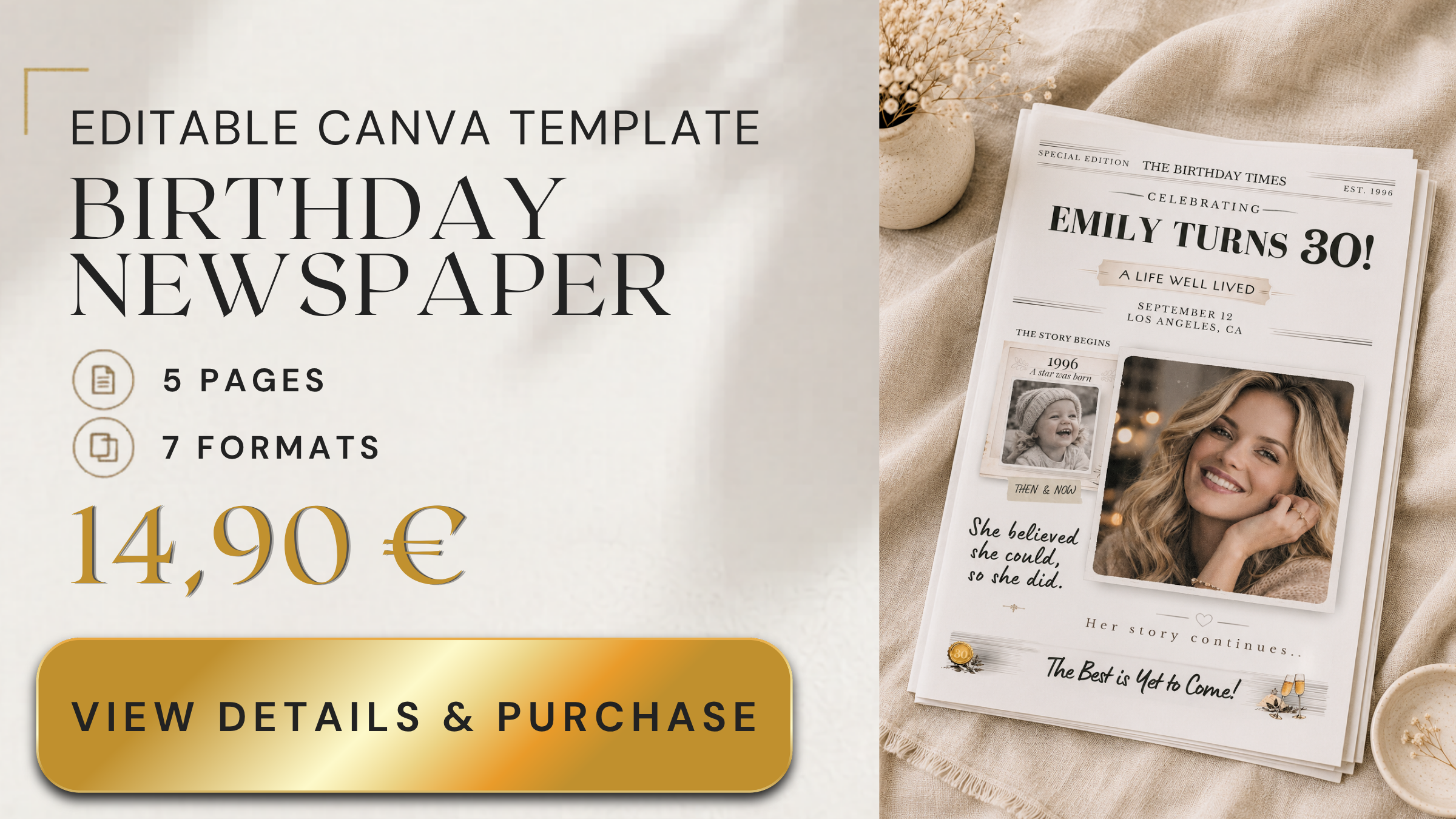 Gift idea for birthday - newspaper